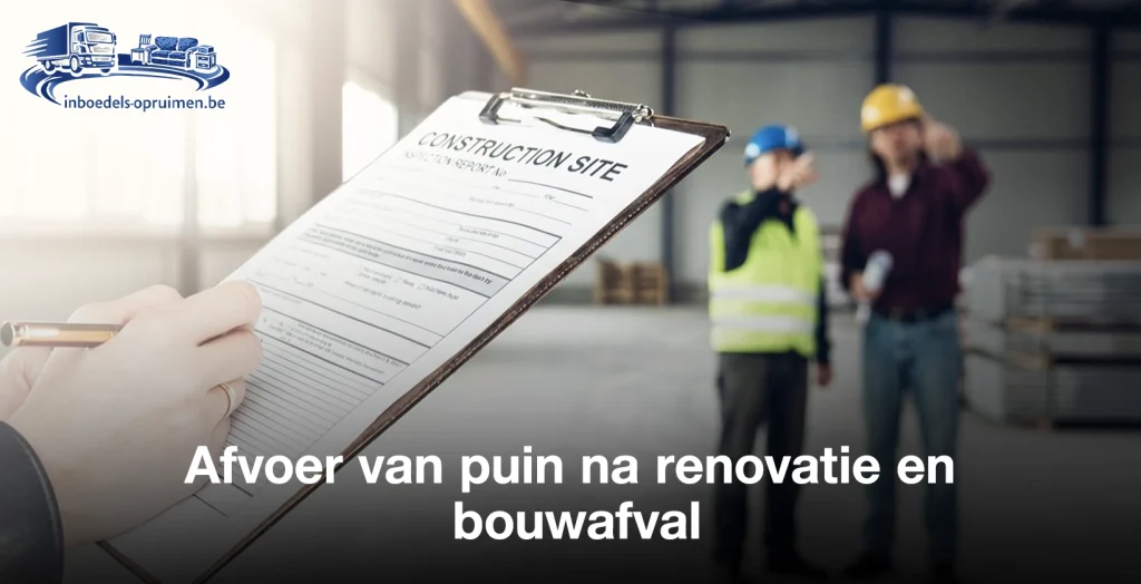 Afvoer van puin na renovatie en bouwafval